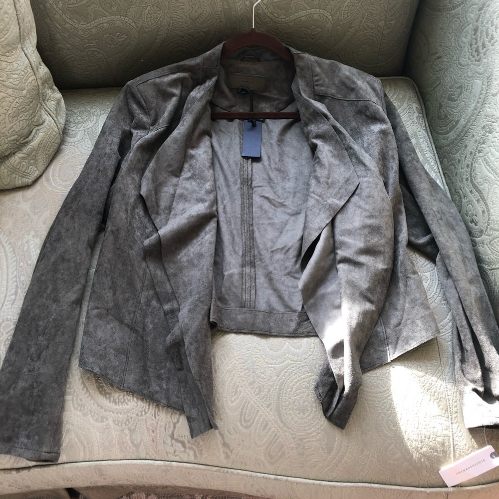 NWT Anthropologie Westley Sueded Jacket by Blank NYC Green Faux Suede Size XL - Picture 3 of 6